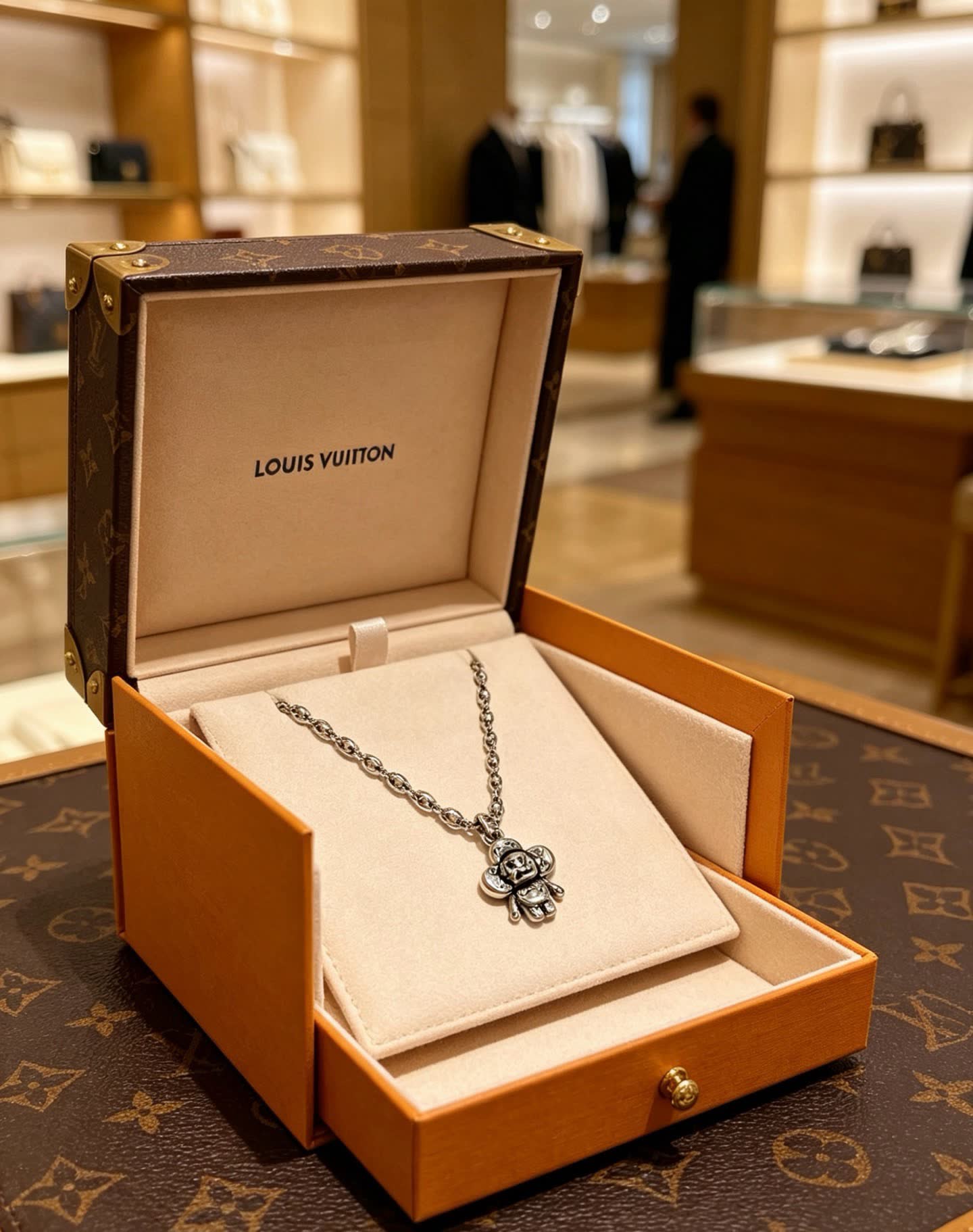 Louis Vuitton Silver Charm Necklace